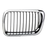 CarPartsDepot, Driver Left Side Front Grille Chrome Frame Removal Matte Black Vertical Insert LH, 400-12984-01 BM1200122 51138195151