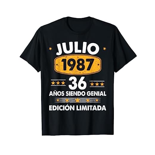 Hombre 36 Años Cumpleaños Regalo Hombre Julio 1987 Julio 36 Años Camiseta
