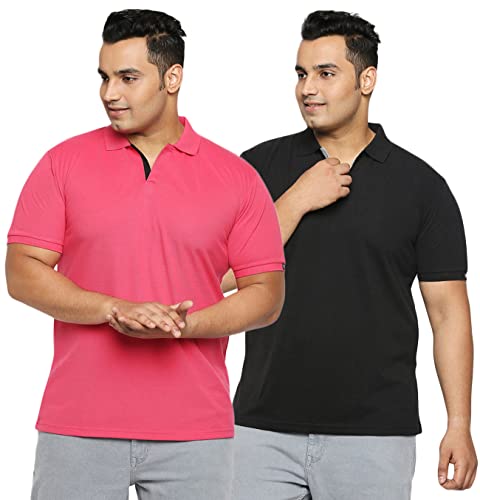 Image of Wear Your Opinion Men's Plus Size Half Sleeve Polo T-Shirt Combo (Set of 2)