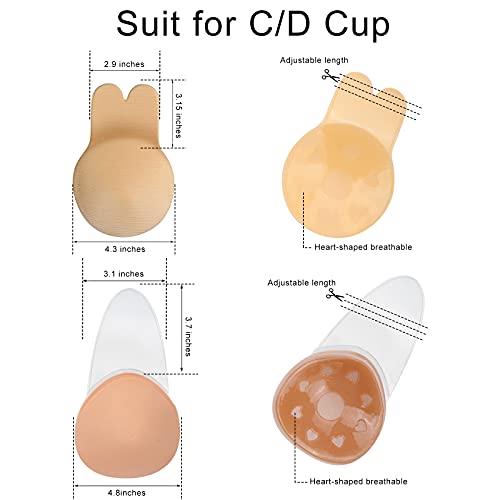 Onesing 4 Pairs Nipple Covers For Women Sticky Bra Reusable Adhesive Invisible Bra Nipple Pasties Breast Lift Tape Silicone Bra For Women #TOP1