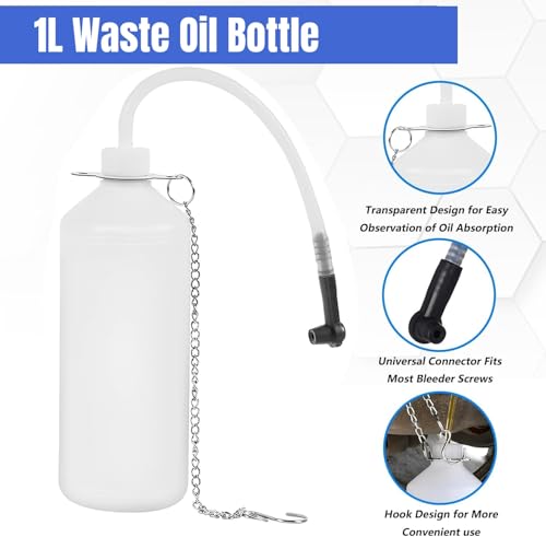 MoEnergy 3L Manual Brake Bleeder Kit, One Person Brake Bleed Vacuum Pump with 1L Brake Fluid Bleed Bottle and 4 Master Cylinder Adapters, Suitable for Most Vehicles - Thumbnail 3