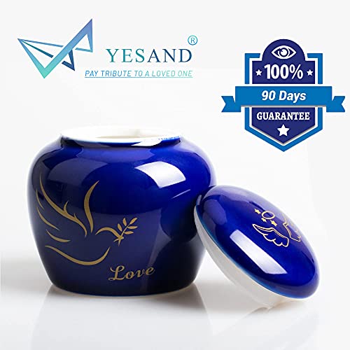 Yesand Small Urns For Human Ashes, Ceramic Mini Keepsake Cremation Urn, Sharing Personal Funeral Ashes Urn For Human Or Pet With This Warm And Loving Mini Cremation Urn #TOP5