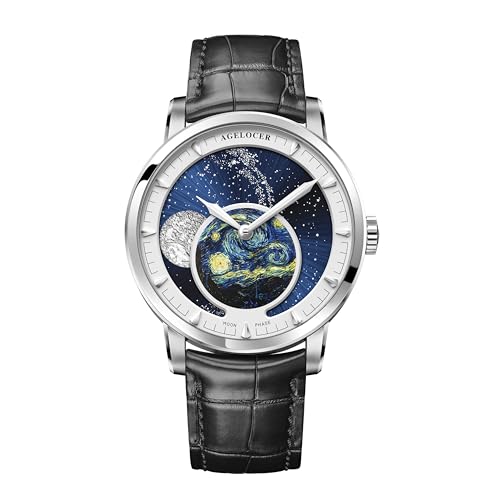 AGELOCER Luxury Automatic Moon Phase watch with 3D dial