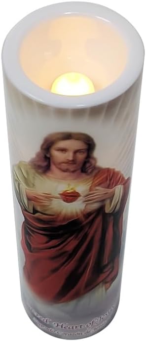 Sacred Heart of Jesus LED Flameless Devotion Prayer Candle