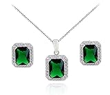  MePrecious Anastasia - Juego de pendientes y collar de plata para mujer
