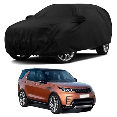 Sulfar 100% Water Resistant Car Body Cover Compatible with Mirror & Antenna Pockets for Land Rover Discovery (Triple Stitched, Full Bottom Elastic, Black)