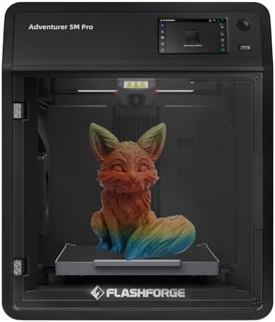 FLASHFORGE Adventurer 5M Professional 3D Printer,600mm/s Max Excessive-Pace 3D Printers with 1 Click on Auto Leveling, Auxiliary Chamber Cooling, Core XY Construction, Fast Removable 280°C Nozzle and Distant Management