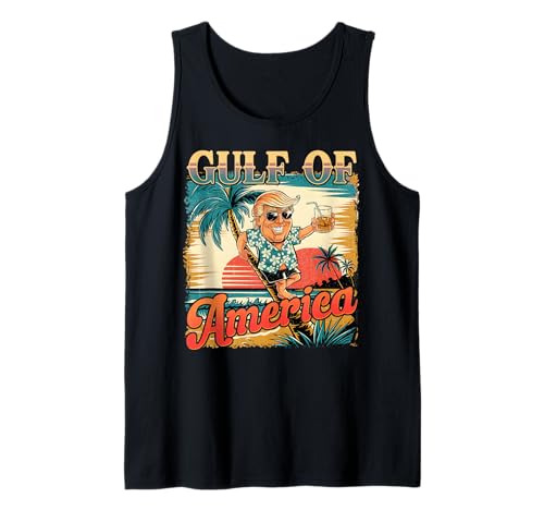 Retro Gulf of America Coastal Vintage USA Vibes Est 2025 Tank Top