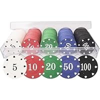 Poker Chips mit Poker Chips Box, Poker Set, 5 Farbzähler, Pokerchips mit Nenn wert, die bei Pokerspielen verwendet Werden