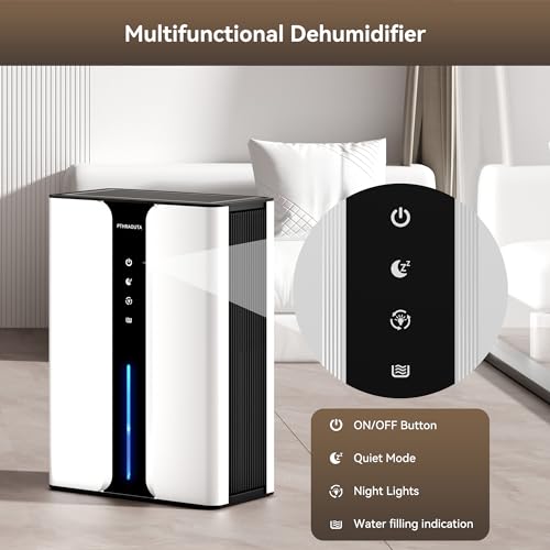PTHRAOUTA 95oz Home Dehumidifier, (950 sq.ft) Quiet dehumidifier for Bedroom Bathroom with Drain Hose, with Air Reusable Filter Indoor Dehumidifier for Basement RV Closet, White, H10-1 by PTHRAOUTA - Image 7