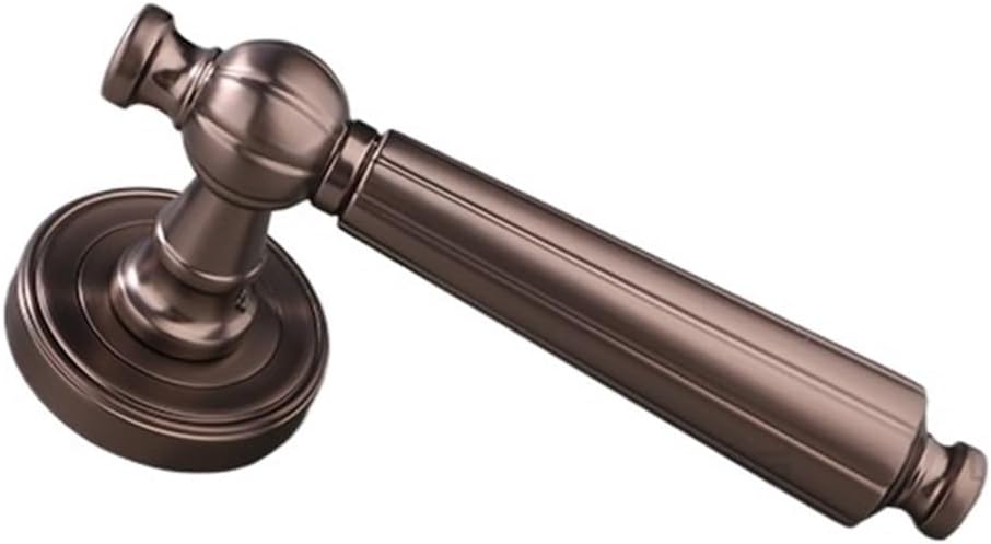 American zinc Alloy Indoor Silent Door Lock Bedroom Wooden Door Handle Household Magnetic Door Split Lock(D15 S318 Bronze Silent)