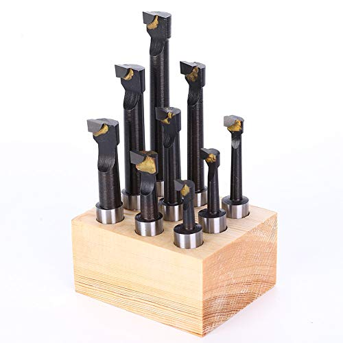 Boring Cutters High Speed ??Steel F1 Boring Refined Boring Bar Set 3/8-Inch Boring Cutters Set 9pcs for Milling Lathe