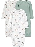 Simple Joys by Carter's Boy 3-pack Cotton Sleeper Gown, Green Safari, 0-3M