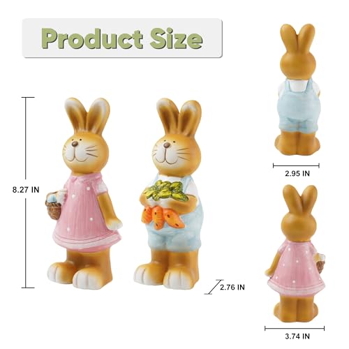 Homemory-2PC-Bunny-Decor-Rabbit-Figurines-Easter-Statues-Set-of-2-for-Spring-Tabletop-Decor-Decorations-Outdoor-Garden-82-Inches Homemory 2PC Bunny Decor Rabbit Figurines Easter Statues Set of 2 for Spring Tabletop Decor Decorations Outdoor Garden 82 Inches