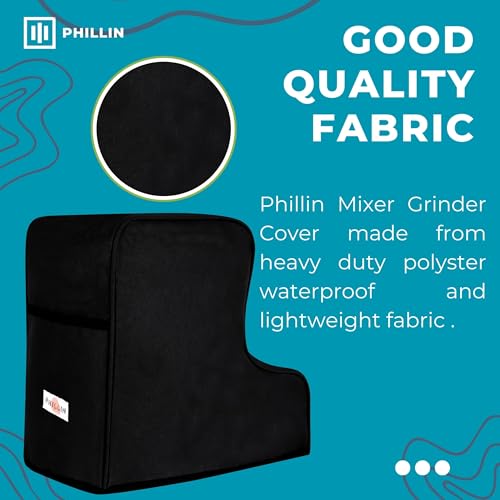 Image of L-Shaped Mixer Grinder Cover with Side Utility Pocket - Waterproof and Durable Case for Kitchen Mixers (Black)