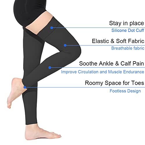 Glemossly Thigh High Medical Compression Stockings For Women & Men,Footless,Firm Support Hose 20-30 Mmhg Compression Socks For Treatment Varicose Veins Swelling #TOP1