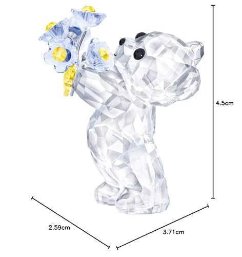 Swarovski Oso Kris - Nomeolvides, con Cristal de Swarovski Brillante con Flores en Azul y Amarillo