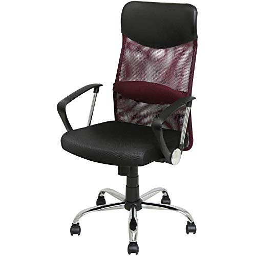 アイリスプラザ オフィスチェア ハイバック 低反発座面 メッシュ アームレスト ロッキング機能 腰サポートバー ブラウン H-935L-2RT