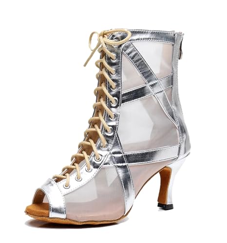 Bottines en maille pour femme Afm0609 Argent 41 | Chaussures de danse latine haute performance