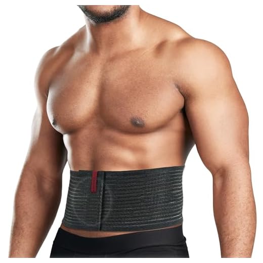 ORTONYX Premium Umbilical Hernia Belt for Men and Women / 6.25" Abdominal Binder with Hernia Support Pad - Navel Ventral Epigastric Incisional and Belly Button Hernias - Black OX5241-L/XL
