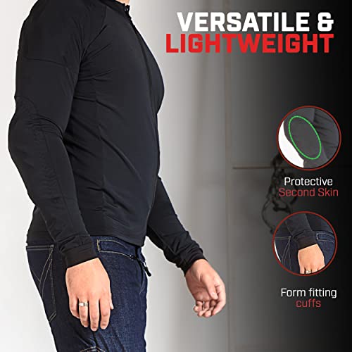 Wicked Stock Breathable All Seasons Motorcycle Riding Shirt For Men-Women With Ce (Certified) Protective Padded Shields Medium Gray #TOP4