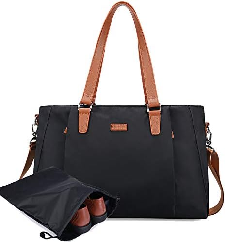 ECOSUSI Travel Duffle Bag Women Weekender Bag with Shoes Bag Nylon Carry On Overnight Bag, Water-resistant,25L