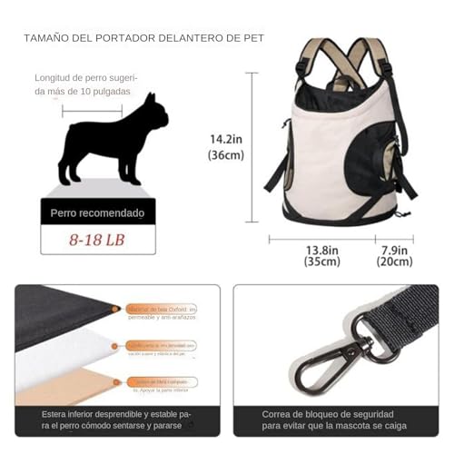 Mochila transportadora para gatos con correas ajustables frontales 8