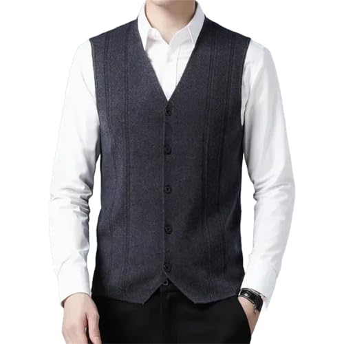 Winter Men's Business Casual Warm Sleeveless Sweater Cardigan Vest Men's Knitted Tops