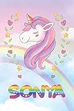 Sonya: Sonya Unicorn Notebook Rainbow Journal 6x9 Personalized Customized Gift For Someones Surname Or First Name is Sonya