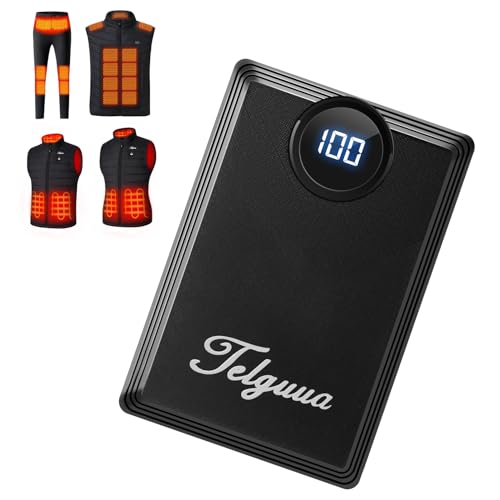 Telguua Heated Vest Battery Pack 12000mAh 5V 2A Rechargeable Extra Batteries for Heating Vest Portable LED Display Battery Pack/Power Bank for Heated Vest Jackets Pants(Not for 7.4V)