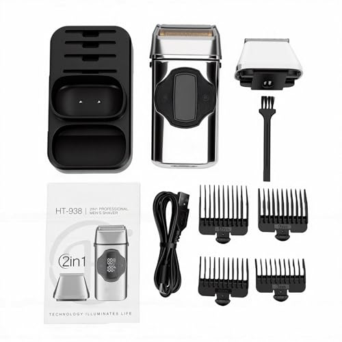Rasoir électrique à grille rechargeable IPX7 à 3 vitesses réglables