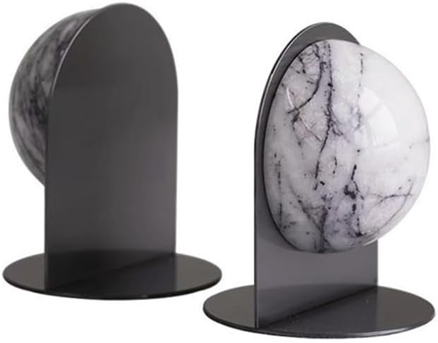 Bookend Support Marbled Bookends Desk Top Decorations for Home Library Office Bookends