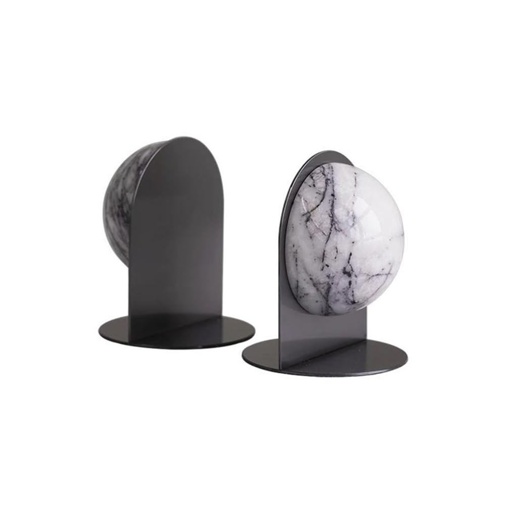 Shelves Marbled Bookends Desk Top Decorations for Home Library Office Book Support