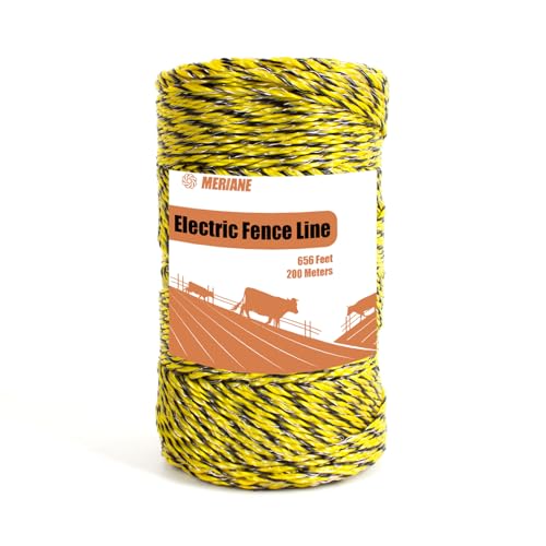 MERIANE Electric Fence Wire 1/8" 656 Feet/200 Meters for Livestock