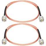 MOOKEERF RG316 CB Coax Cable 3ft,2 Pack UHF PL259 Male to Male CB Antenna Cable 50 Ohm for HAM Radio,Antenna Analyzer,Dummy Load,SWR Meter