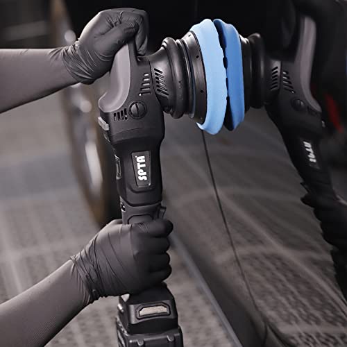 SPTA 18V Cordless Car Polisher, 15mm Orbit 2000-4800 OPM Portable Buffer Polisher with 7 Variable Speed 2Pcs 4.0Ah Battery, 6 Sponge Pads,2 Wool Pad, Tool Bag for Car Polishing, Waxing by SPTA - Image 7