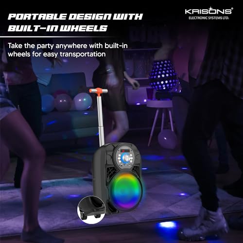 Krisons Star 100W Bluetooth Party Speaker with Built In wheels ...