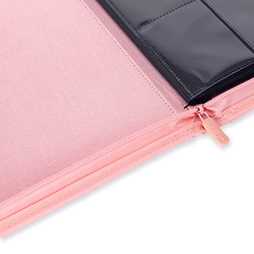 Image of Vault X 9 Pocket Zip Binder, 360 Cards, Exo-Tec Material, 20 Side-Loading Pages (Pink)