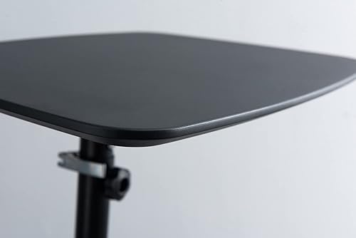 Miniatura 4 de Koranson Escritorio de pie móvil, altura ajustable, carrito de escritorio portátil con parte superior plana ajustable en altura, pedestal de