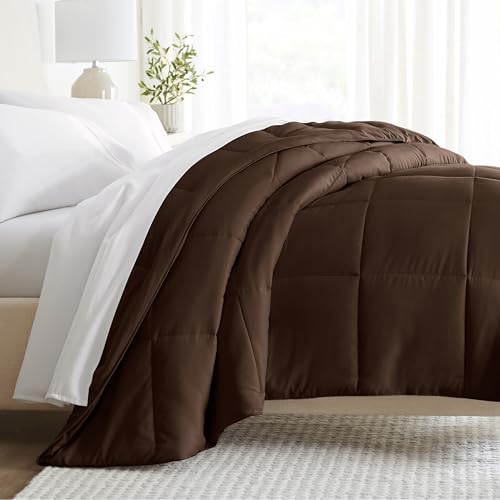 Linen Market Queen Comforter (1 Piece - Chocolate) - Bring Luxury Home with Our Soft and Lightweight Down Alternative Comforters Queen Size - Can Also fit as Comforter Full Size