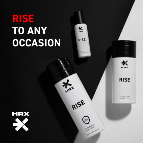 Image of HRX Rise Deodorant Body Spray - Earthy, Woody Men's Deodorant - Body Spray for Men with Bergamot, Lavender, Vetiver Notes - 200 ml