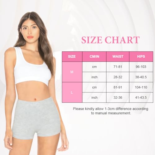 flintronic 4er-Pack Damen-Boxershorts, Größe M, Schwarz + Grau