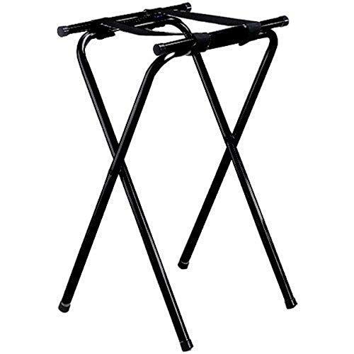 TableCraft 24BK Double Bar Metal Folding Tray Stand 31