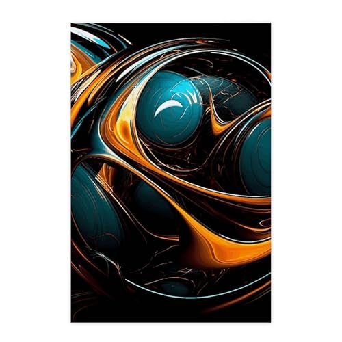 Art mural abstrait style journal pour relooker un mur TV de chambre