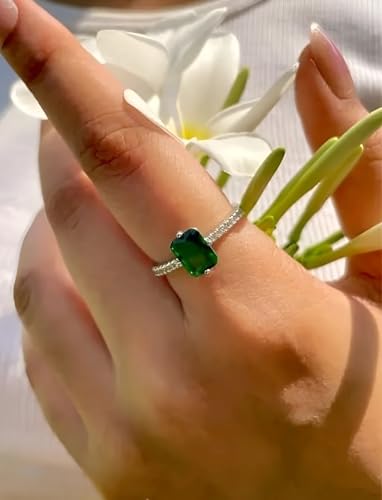 Image of Square Stone Ring for Women & Girls | Alloy Stone | Gemstone Jewelry for Engagement, Wedding, Party | Gift for Anniversary, Birthday & Special Occasions