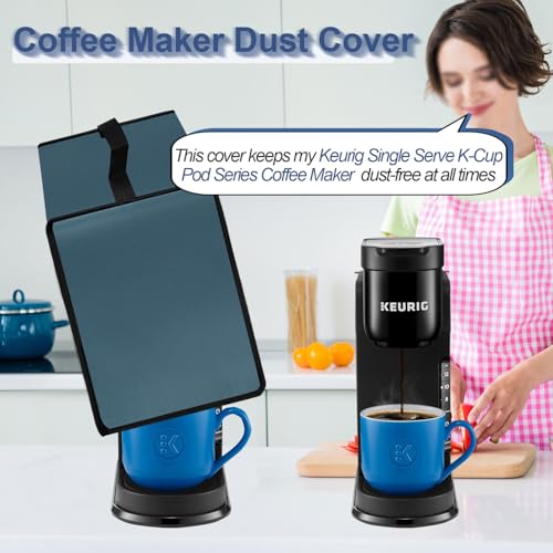 Image of Dust cover for Keurig Single Serve K-Cup Pod Coffee Maker, Heavy Duty Waterproof Coffee Machine Cover for Keurig K-Express, K-Mini and K-Iced Single Serve K-Cup Pod Coffee Maker (Blue)