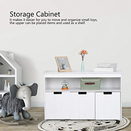 Topincn Toy Storage Cabinet, Elegant Modern Style Children Toy Storage Cabinet Shelf Toys Container Organizer With 3 Doors For Kid Bedroom Decor Room, 40.2 X 13 X 24.4 In #TOP1