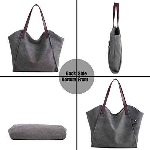 Descubre la mejor manicura y pedicura de LugoPulsa aqui 👈🏼 y pide cita LOSMILE-Mujer-Bolsos-de-Mano-Lona-Bolsos-de-Hombro-Bolsos-Totes-Bolsos-Bandolera-Shoppers-Bolsa-de-Playa-Gris