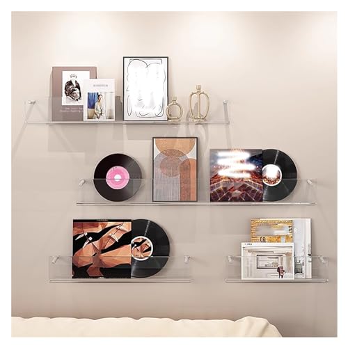 ZXDTVFGN Soporte de Pared Moderno de acrílico Transparente para Literatura, Ideal para el hogar, la Oficina y la recepción. Tamaño Grande y pequeño, Color Azul. Paquete de 2. Estantería Col