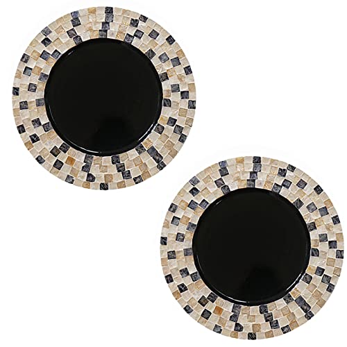 i-lan 2Packs 13 Inch Mother of Pearl Decorative Plates Charger for Display,Sea Shell Inlay Wood Charger Plates for Dining,Party, Modern Style Decor Placemats for Dinner Plates,Cube Mosaic i-lan 2Packs 13 Inch Mother of Pearl Decorative Plates Charger for Display,Sea Shell Inlay Wood Charger Plates for Dining,Party, Modern Style Decor Placemats for Dinner Plates,Cube Mosaic
